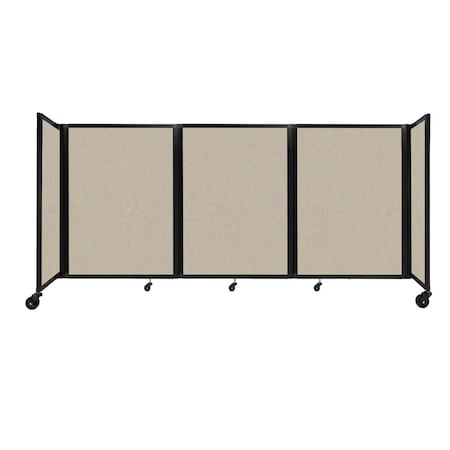 Versare Room Divider 360 Folding Portable Partition 8'6" x 4' Sand Fabric 1148318